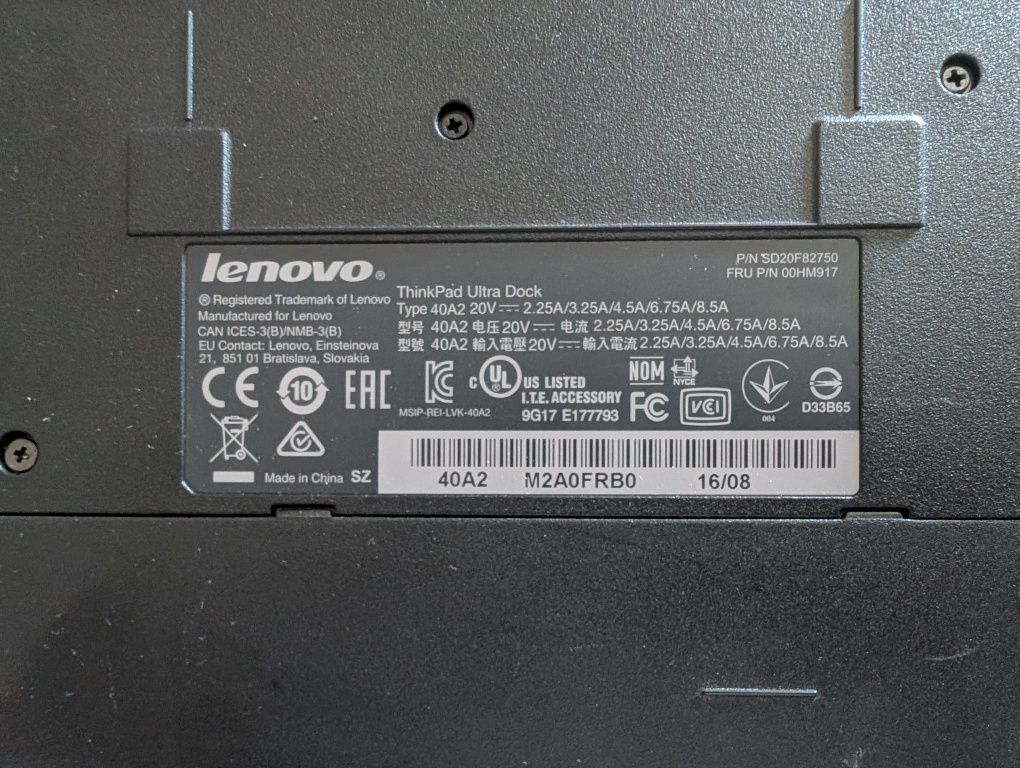 Stacja Dokująca Lenovo 40A2 + Zasilacz 90W + Mysz