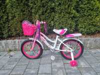 Rower dziecięcy biało różowy 16 cali dla dziewczynki nowy