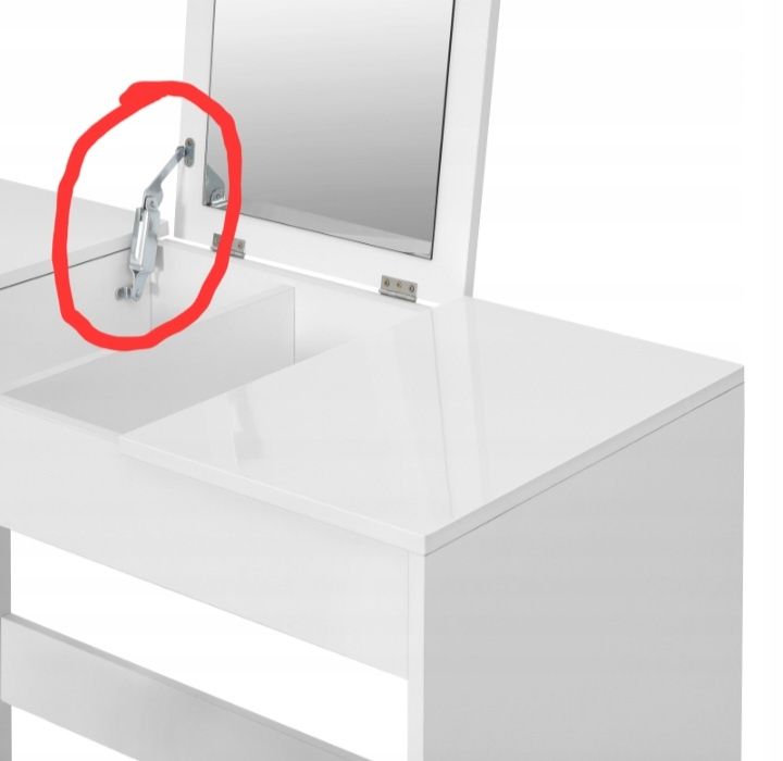 Komplet 2w1 toaletka biała biurko taboret lustro