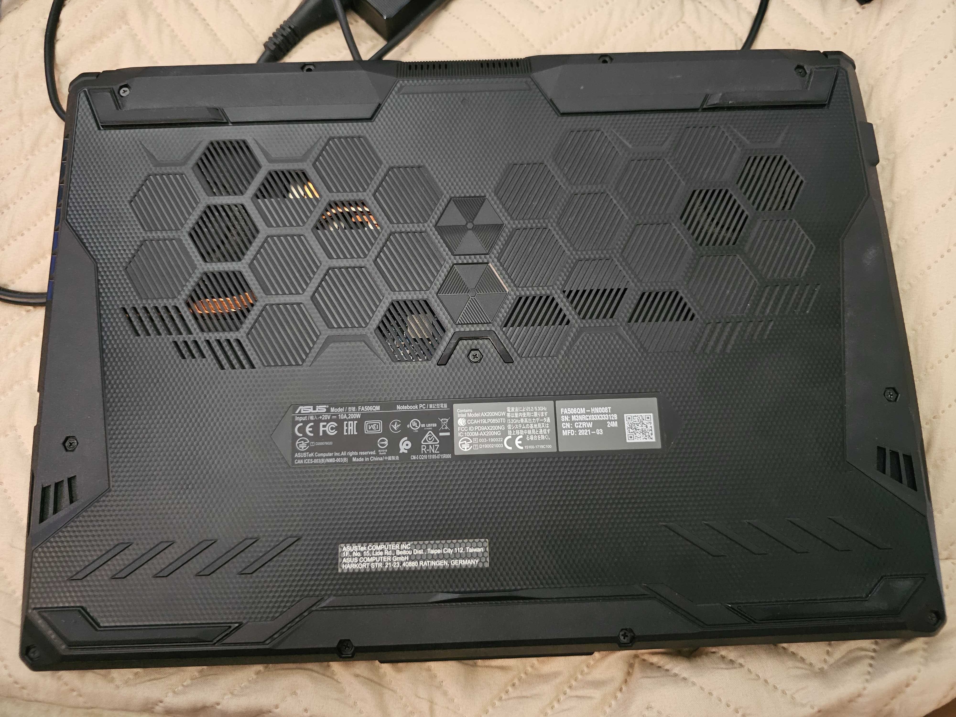 Laptop gamingowy ASUS TUF Gaming A15 FA506QM / RTX3060 / Ryzen 7 5800H