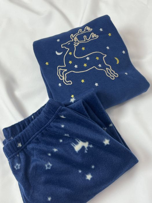 Жіноча тепла синя піжама| фліс, Туреччина