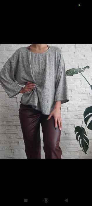 Len naturalny sweterek Luźny 
Rozmiar 2XL 3XL