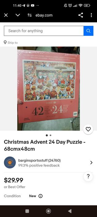 Пазли адвент календар на 1008 шт 68 * 48 см