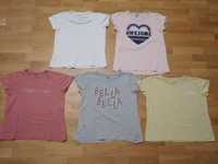 Koszulki dziewczęce 5 szt 146 Sinsay Y.F.K. Reserved t-shirt letnie