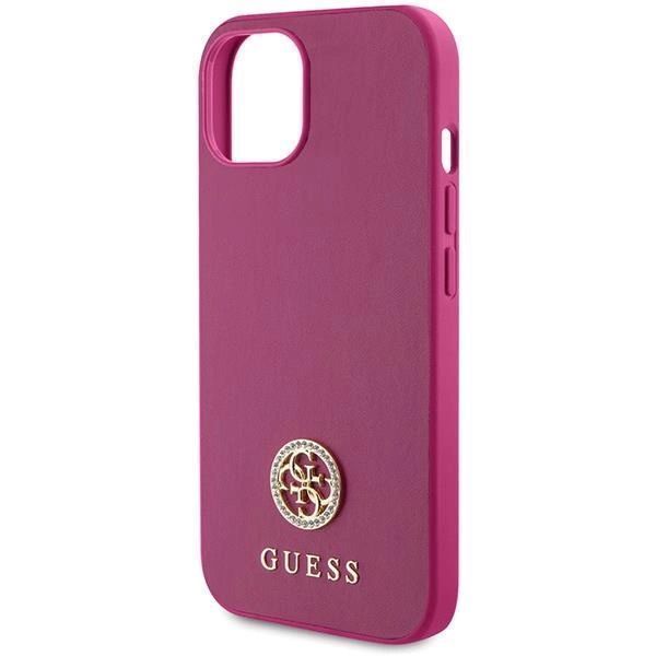 Etui Guess Strass Metal Logo Do Iphone 15 - Różowe