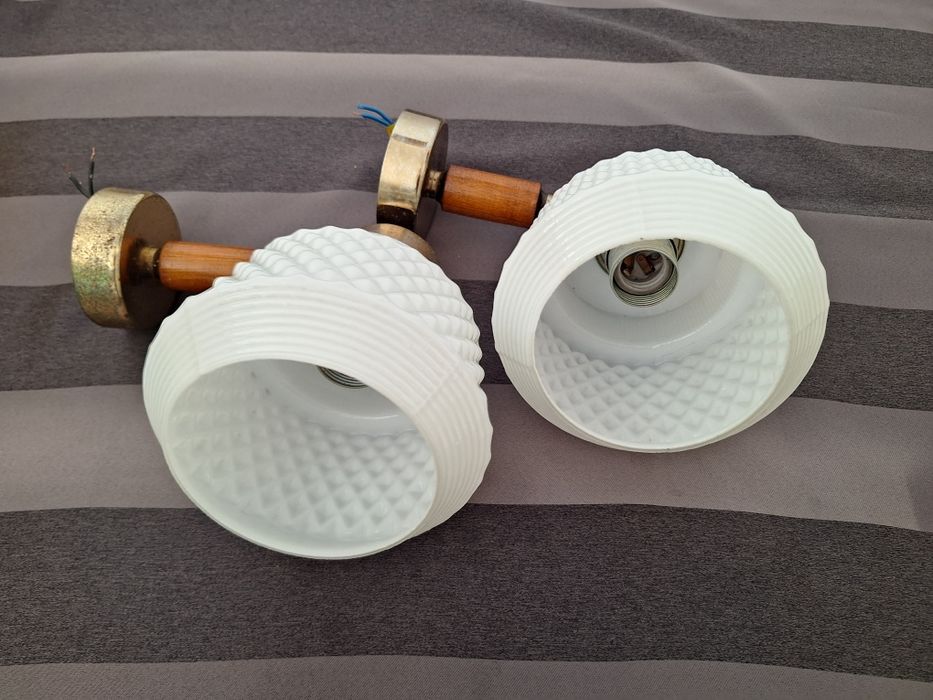 Dwa Klosze lampy kinkiety wczesny PRL