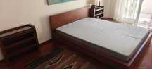 Mobília de quarto, cama 160x200 + colchão + mesas de cabeceira