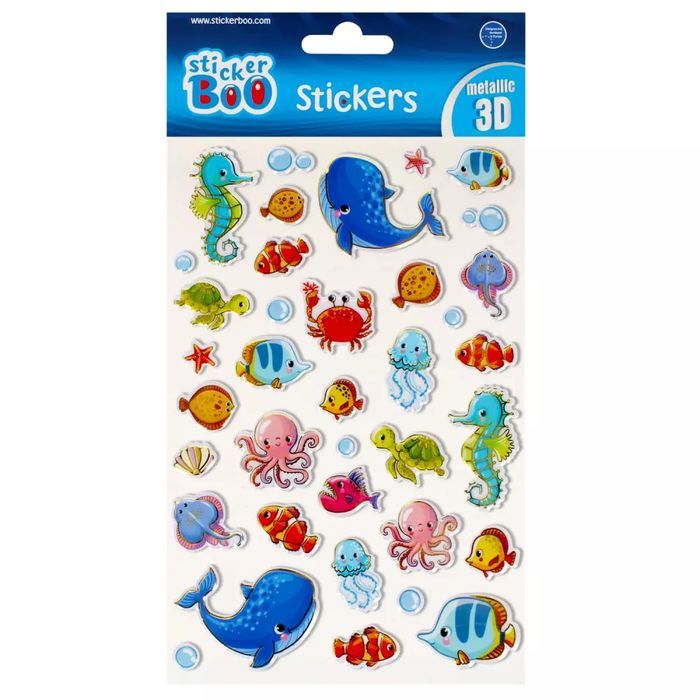 Naklejki 14x21 cm 3d Rybki Sticker Boo 493714. Sticker Boo