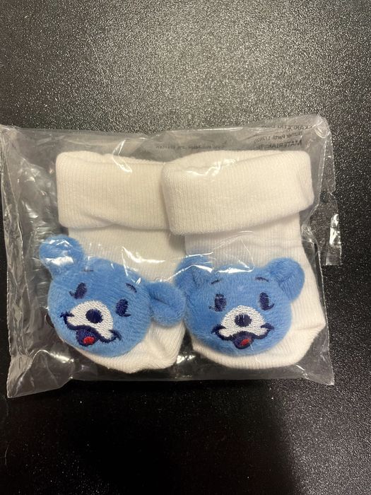 Słodkie skarpetki z misiem dla niemowląt | Białe