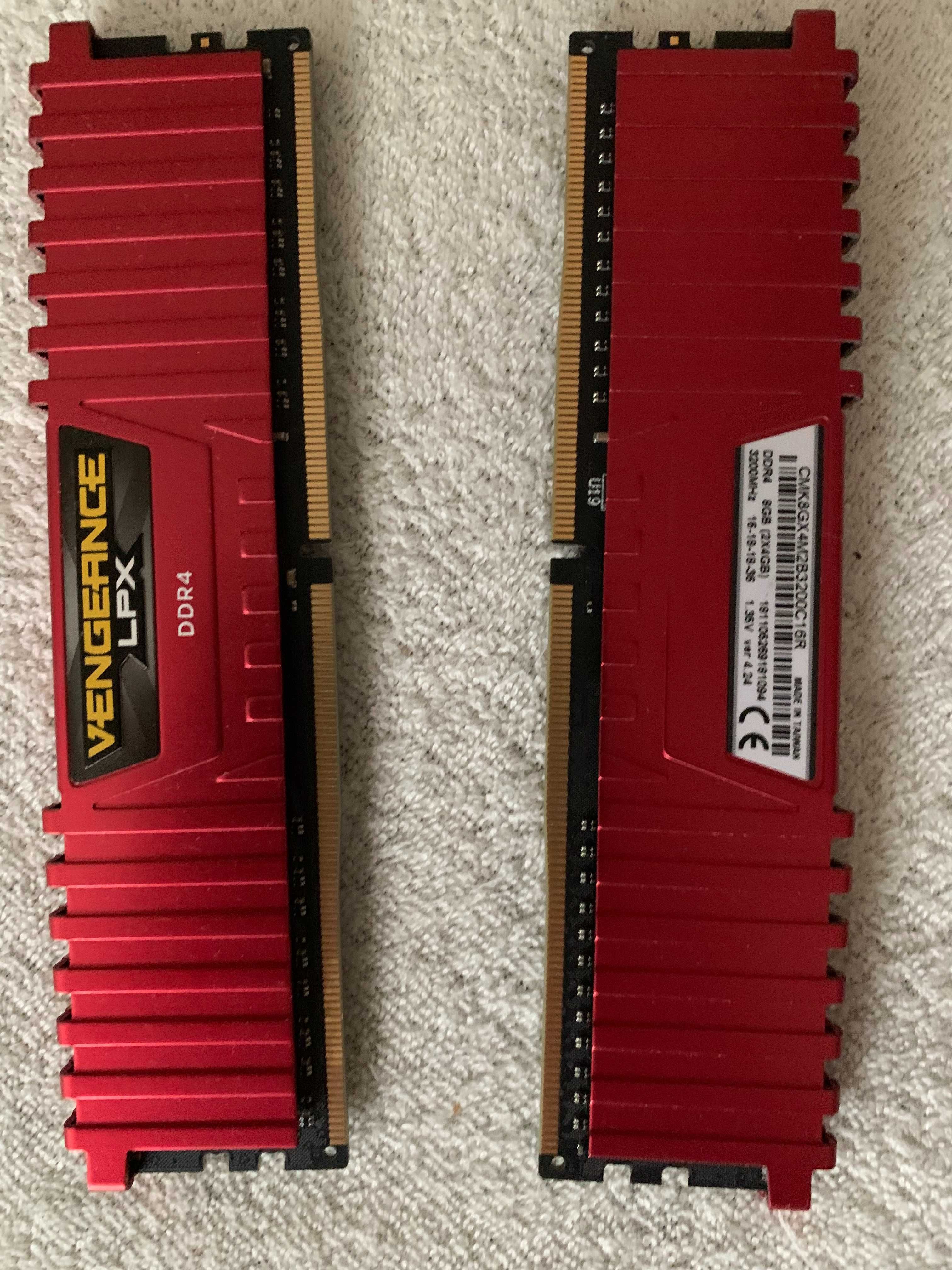Pamieć RAM 2X4GB 3200MHZ Corsair Vengeance LPX Red