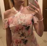 Sukienka lekka w kwiaty ślub poprawiny elegancka