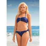 Bonprix 2 cz granatowe wiązane bikini kostium zdobienie muszelka 36