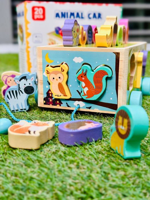 Деревʼяна каталка-сортер «Тваринки»