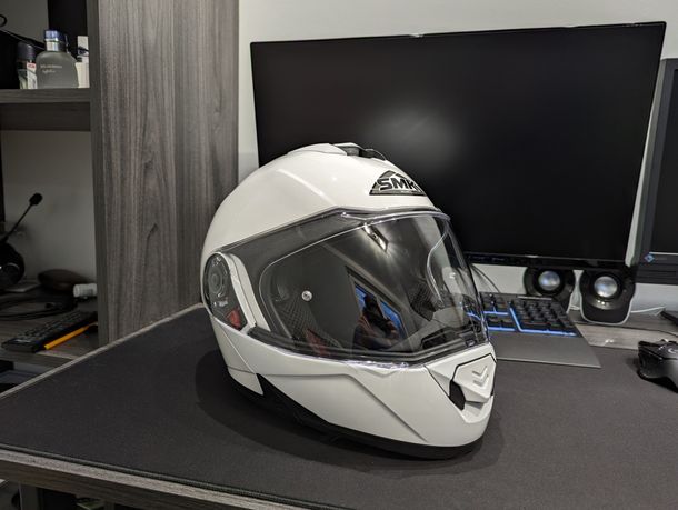 Szczękowy Kask motocyklowy SMK - Rozmiar XL, biały