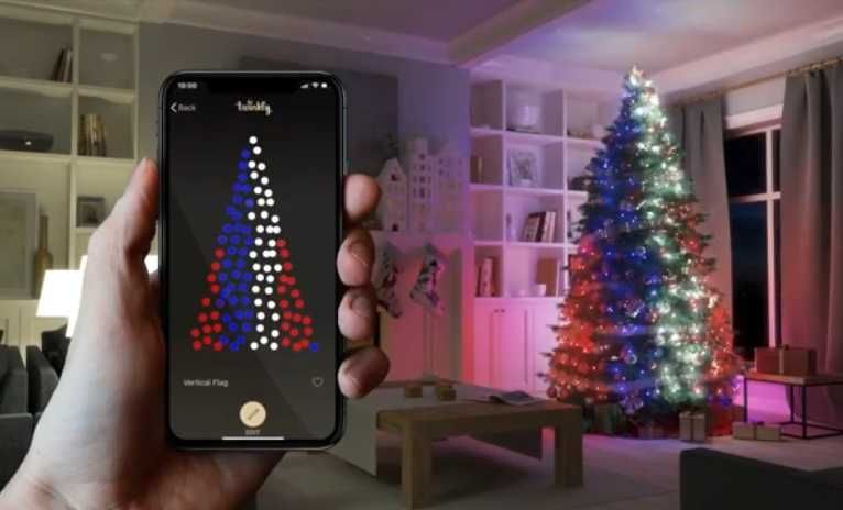 Guirlanda LED cintilante controlada por aplicativo WiFi com 3m