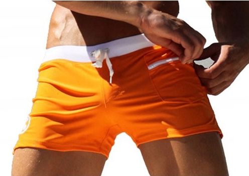 Męskie Kąpielówki Szorty z Kieszonką Spodenki Wiązane - 3XL