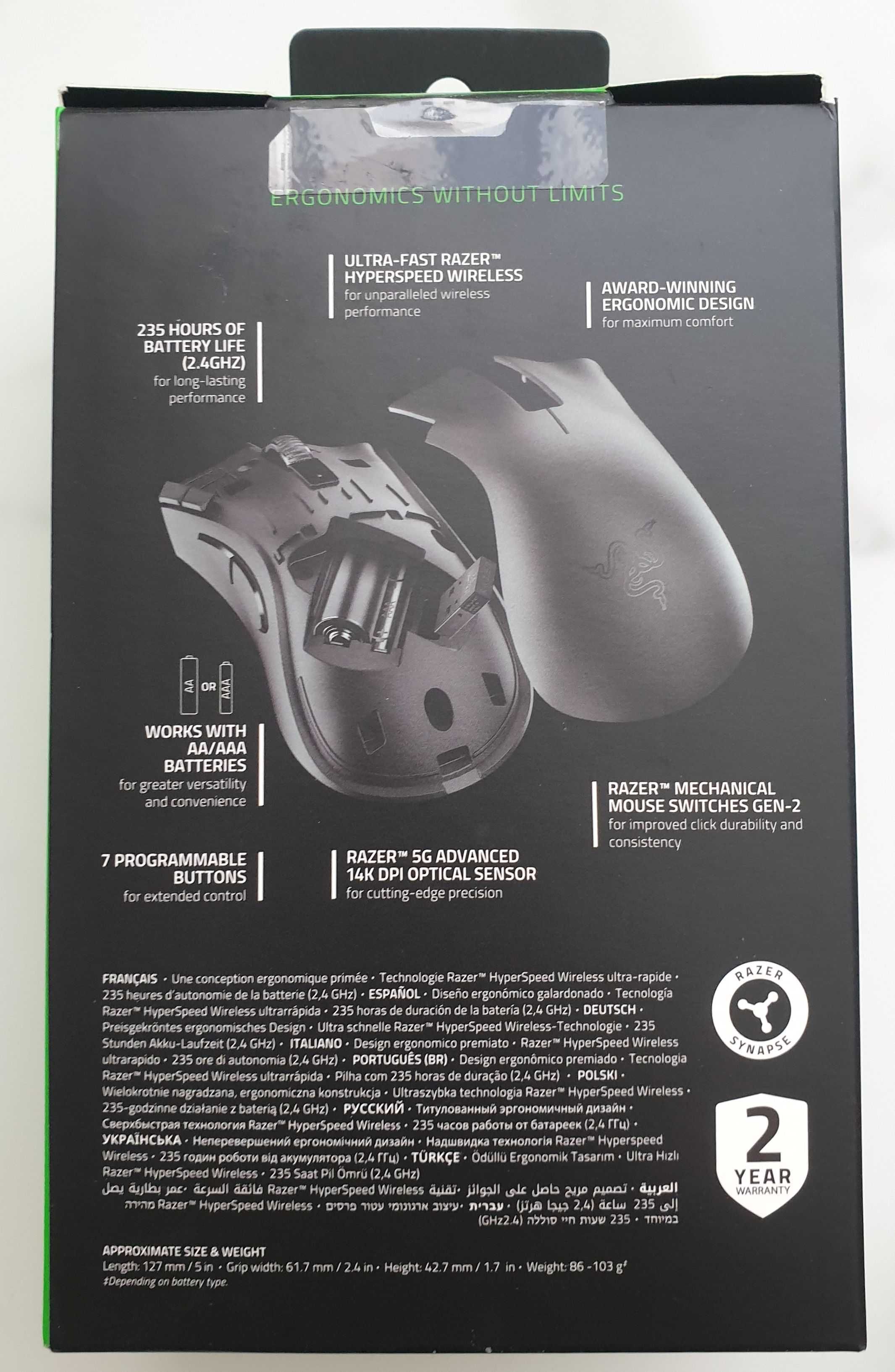 Nowa Razer Deathadder V2 X Hyperspeed gamingowa mysz bezprzwodowa