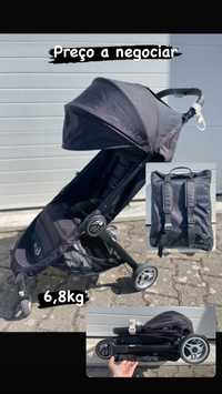 Carrinho de bebe pequeno, de viagem, dobravel, preto, luz 7 kg