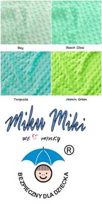 Minky materiał tkanina dzianina 380g/m2 tłoczone kropki hurt 40 kolory