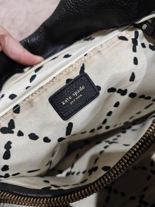 Kate Spade torebka na ramię skórzana skóra naturalna czarna vintage