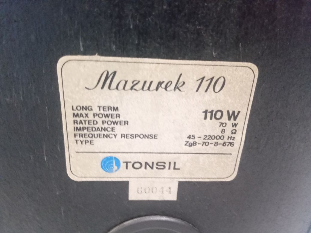 Kolumny głośnikowe Unitra Tonsil Mazurek 110 z mojej kolekcji