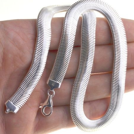 Naszyjnik srebrny szeroka żmijka 45cm 10,5mm Srebro próby 925