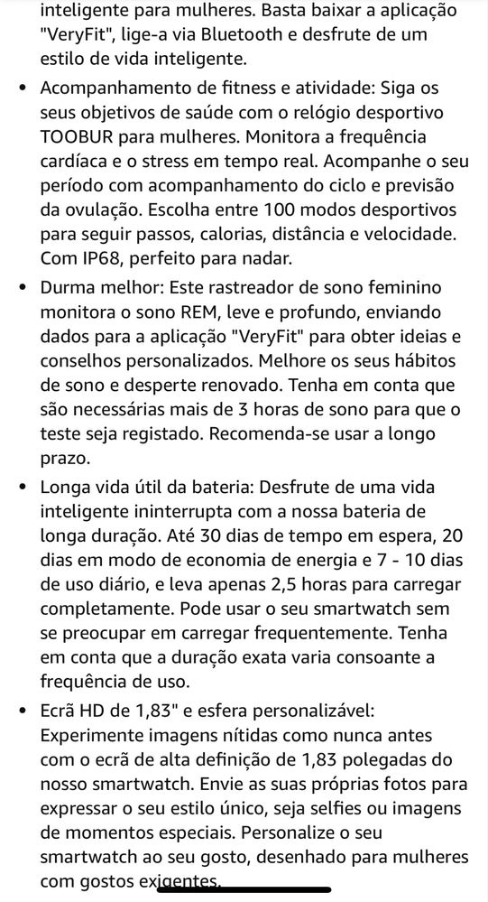 Relógio inteligente TOOBUR
