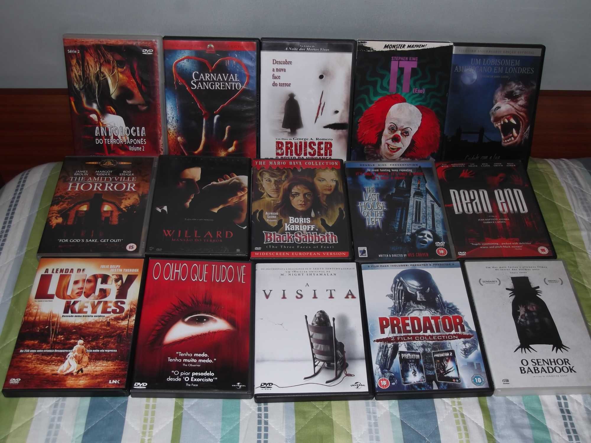 Lote de DVDs - filmes de terror (inclui edições de importação)