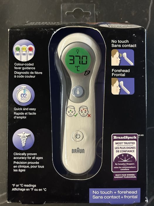 Nowy Termometr Braun bezdotykowy i dotykowy do czoła