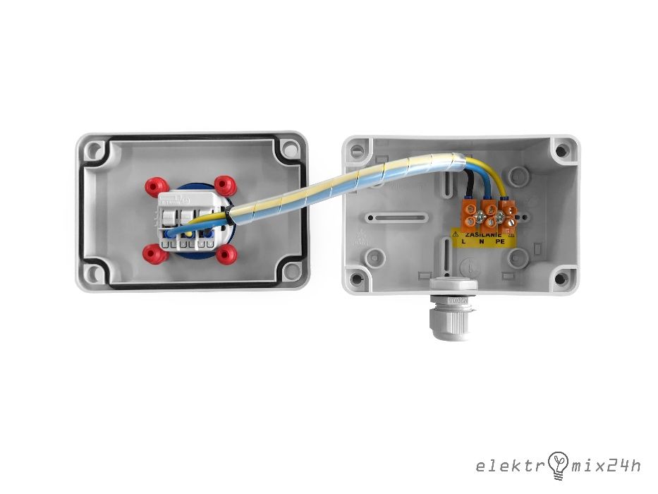 Rozdzielnica elektryczna natynkowa, gniazdo 1x16A 230V z uziemieniem