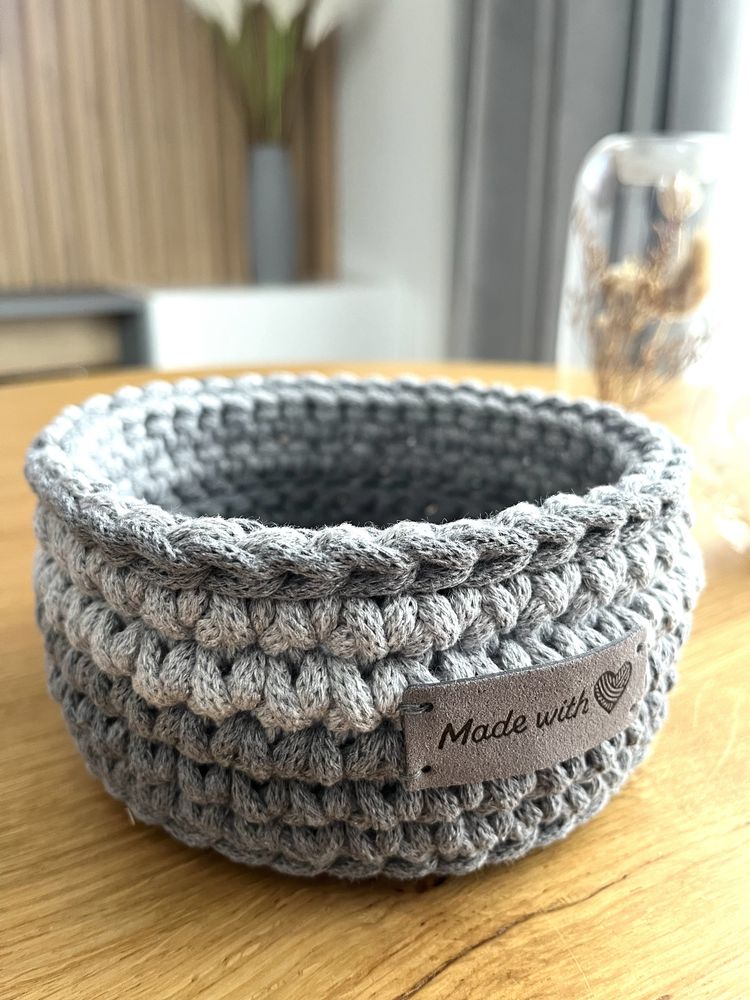 Koszyczek ze sznurka, w stylu boho, handmade