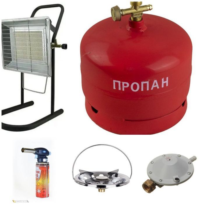 Балон Пальник газовий обігрівач 5л 8л 10л 12 л комплект Редуктор Кран