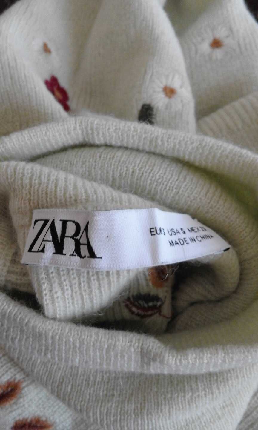 Zara sweter  S/XS/M wyszywany krótki