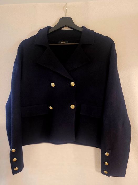 Massimo Dutti Żakiet sweterek granatowa rozmiar s