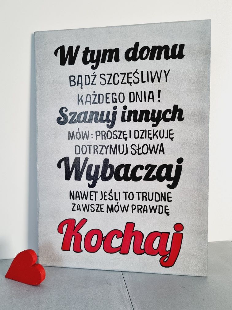 Tabliczka do kuchni do domu na ścianę sentencje