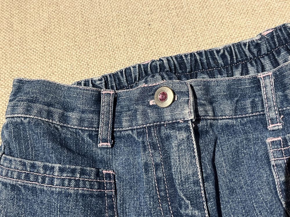 Krótkie spodenki szorty jeansowe Naf Naf 110 116 z wysokim stanem