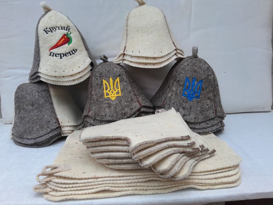 7 мм натуральная шерсть шапка в баню банная опт и  розница лазню якіс