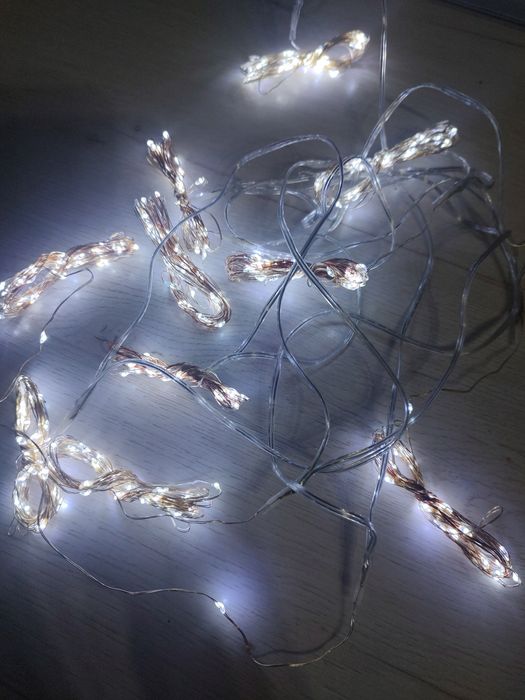 Kurtyna świetlna LED 3x3 zimny biały lampki świąteczne
