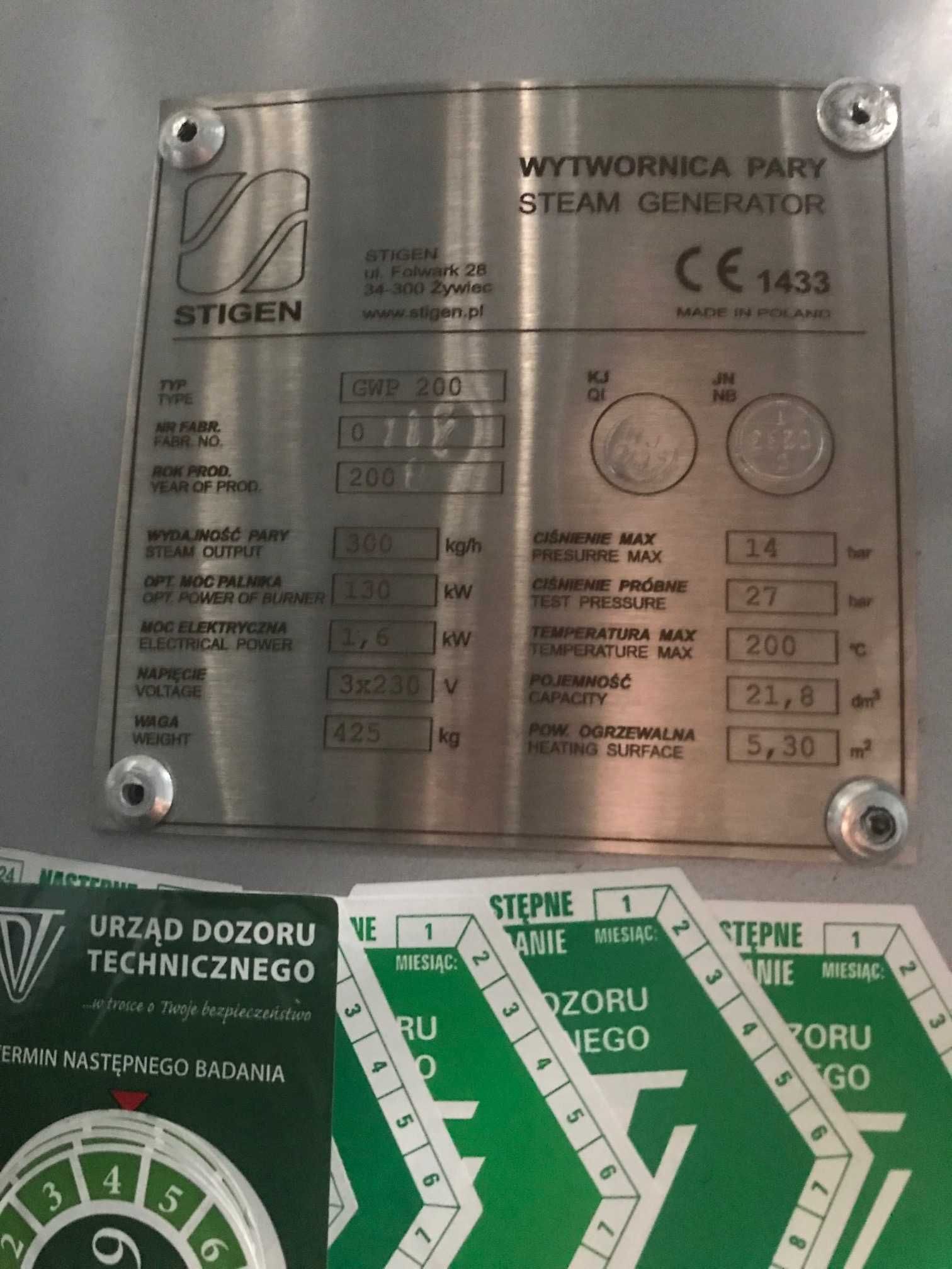 Przemysłowy generator pary STIGEN wytwornica pary