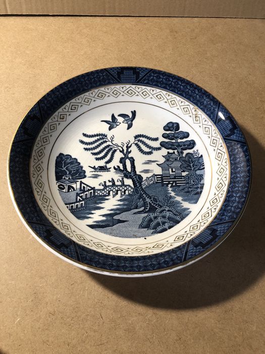 Prato de sopa antigo da double phoenix