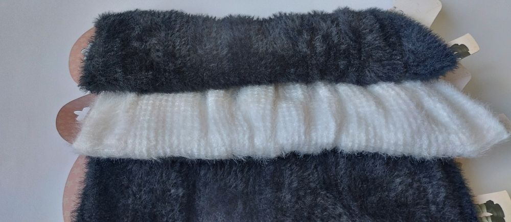 Гетри білі пухнасті жіночі теплі зимові