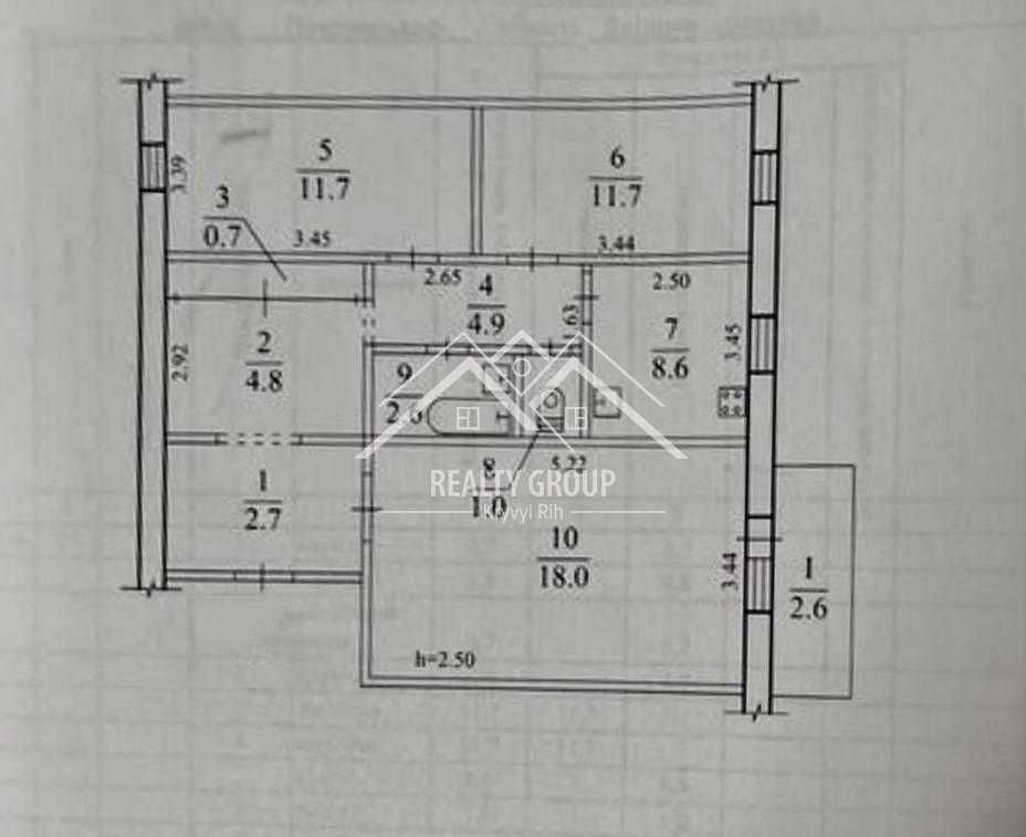 Продаж 3-х кімнатної квартири на 5-му Зарічному (покращене планування)