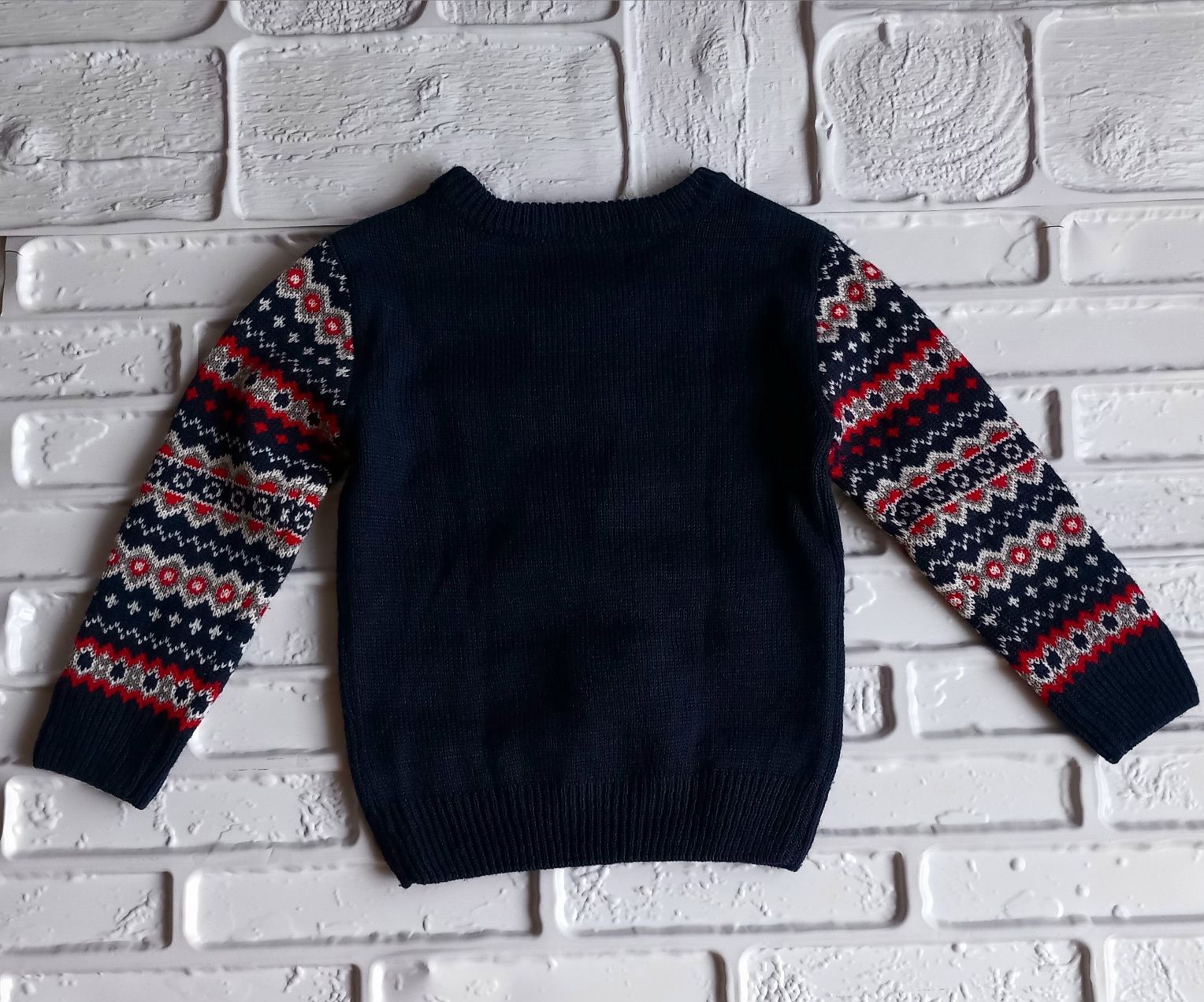 Granatowy sweter świąteczny dziecięcy  3d 104