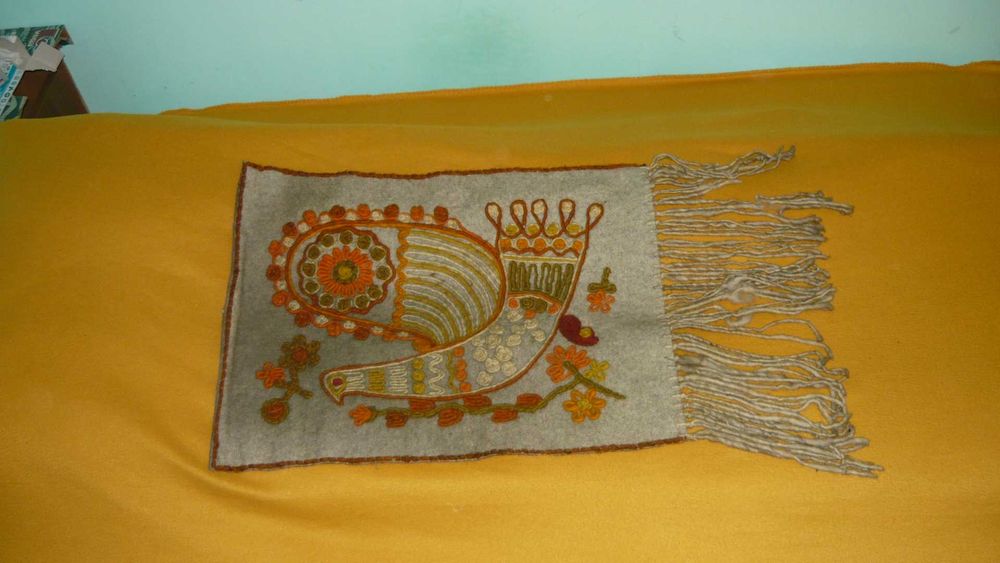 Makatka kilim gobelin Cepelia wełna haft PRL stary oryginał