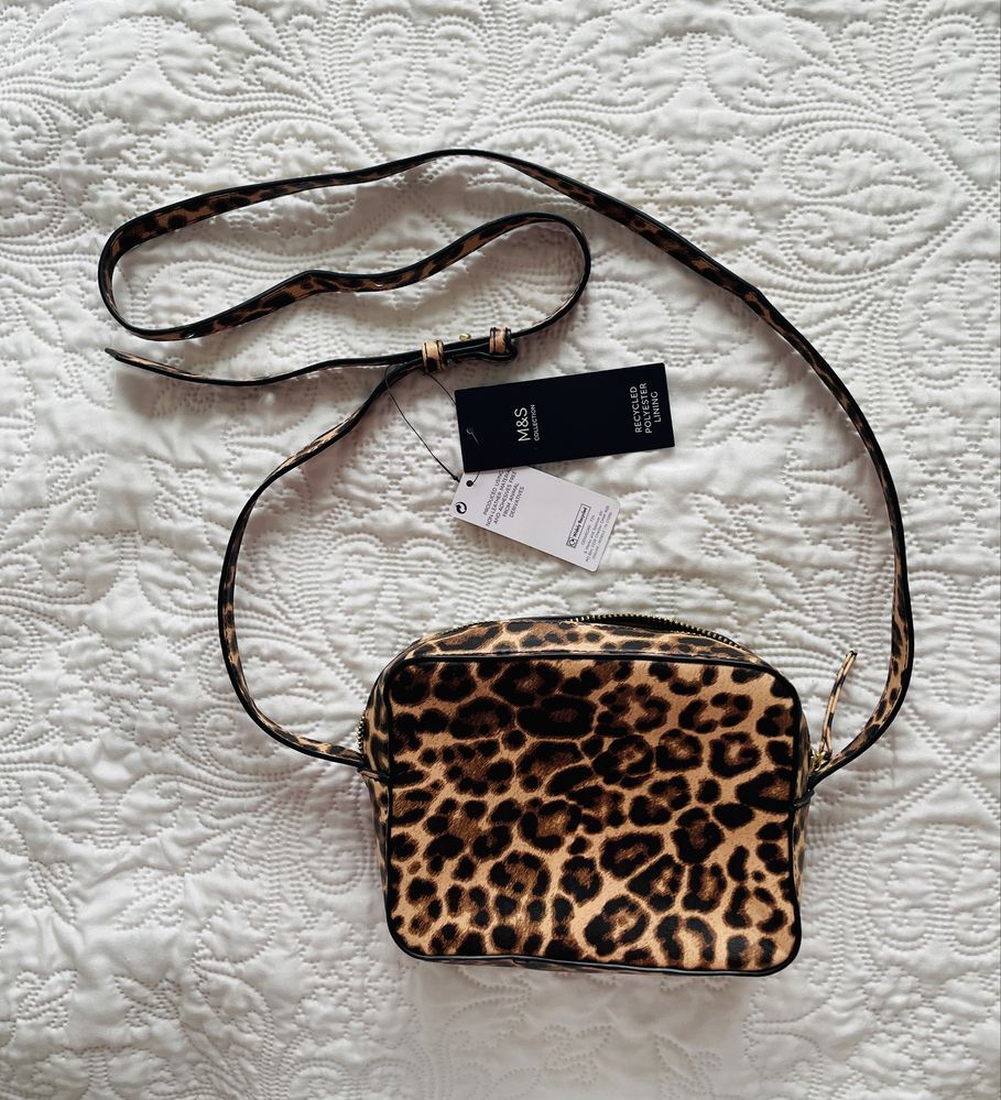 M&S Marks & Spencer torebka na ramię panterka leopard animal classic