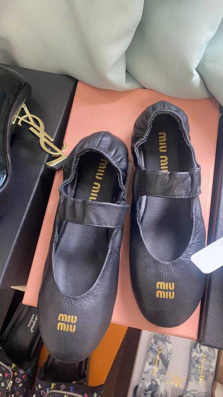 Wyprzedaż Luksusowe Balerinki Miu Miu! Skóra! Premium!OD RĘKI 36-41
