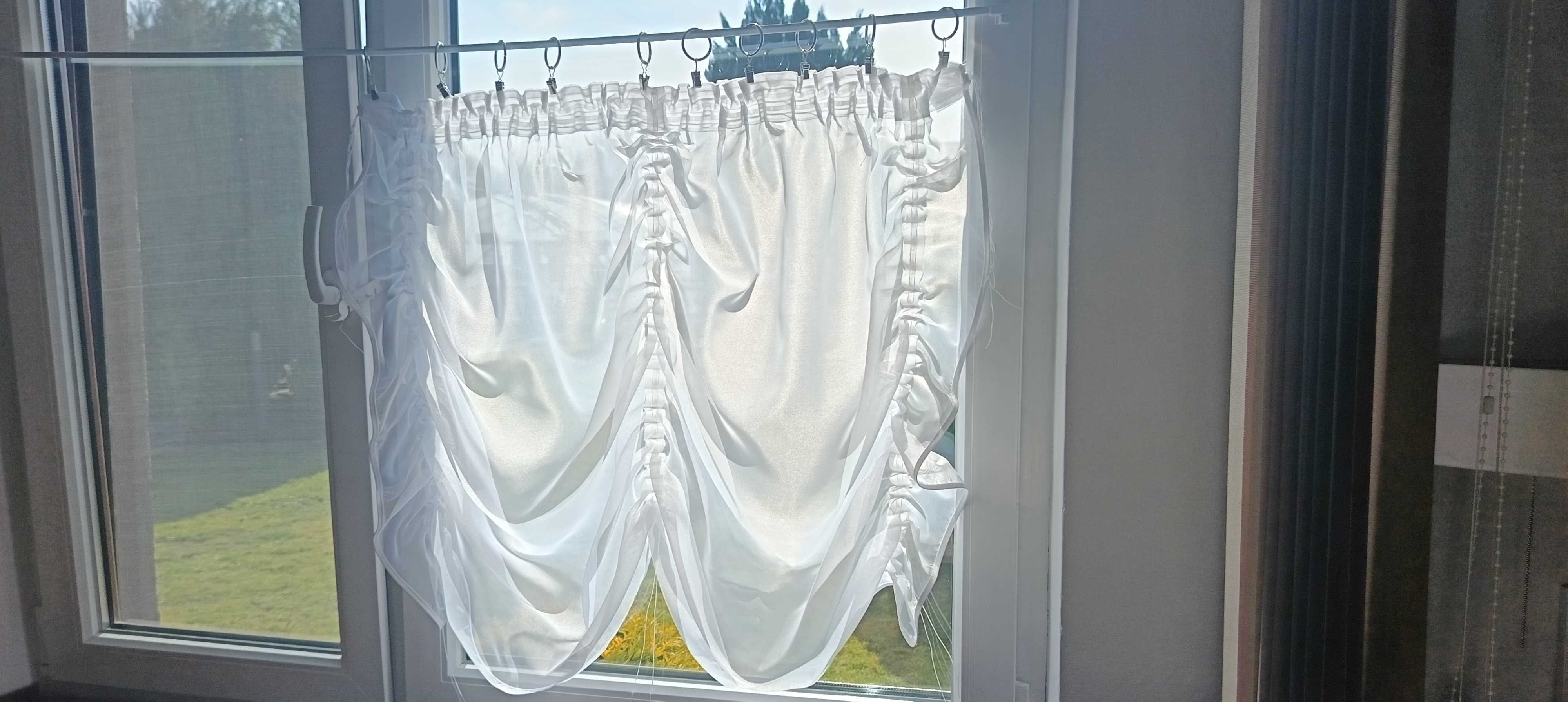 Firanki dwie sztuki białe 130x100 Nowe
