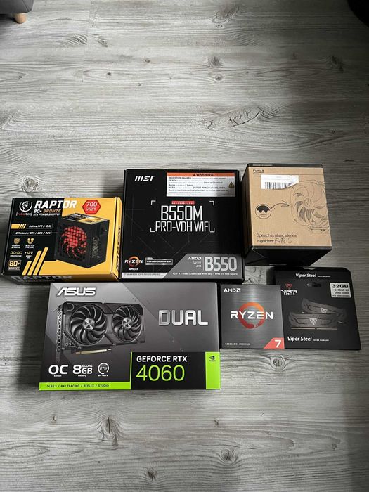 Komputer Gamingowy - RTX 4060 - AMD Ryzen 7 5800X - Zestaw 2 Monitory