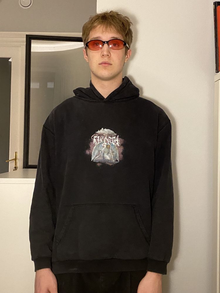 black kildfol hoodie with an angel