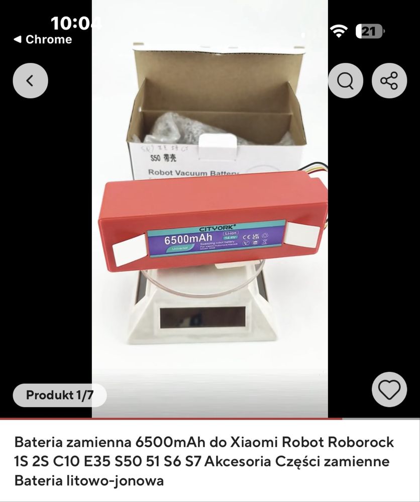 Bateria zamienna do robot xianomi